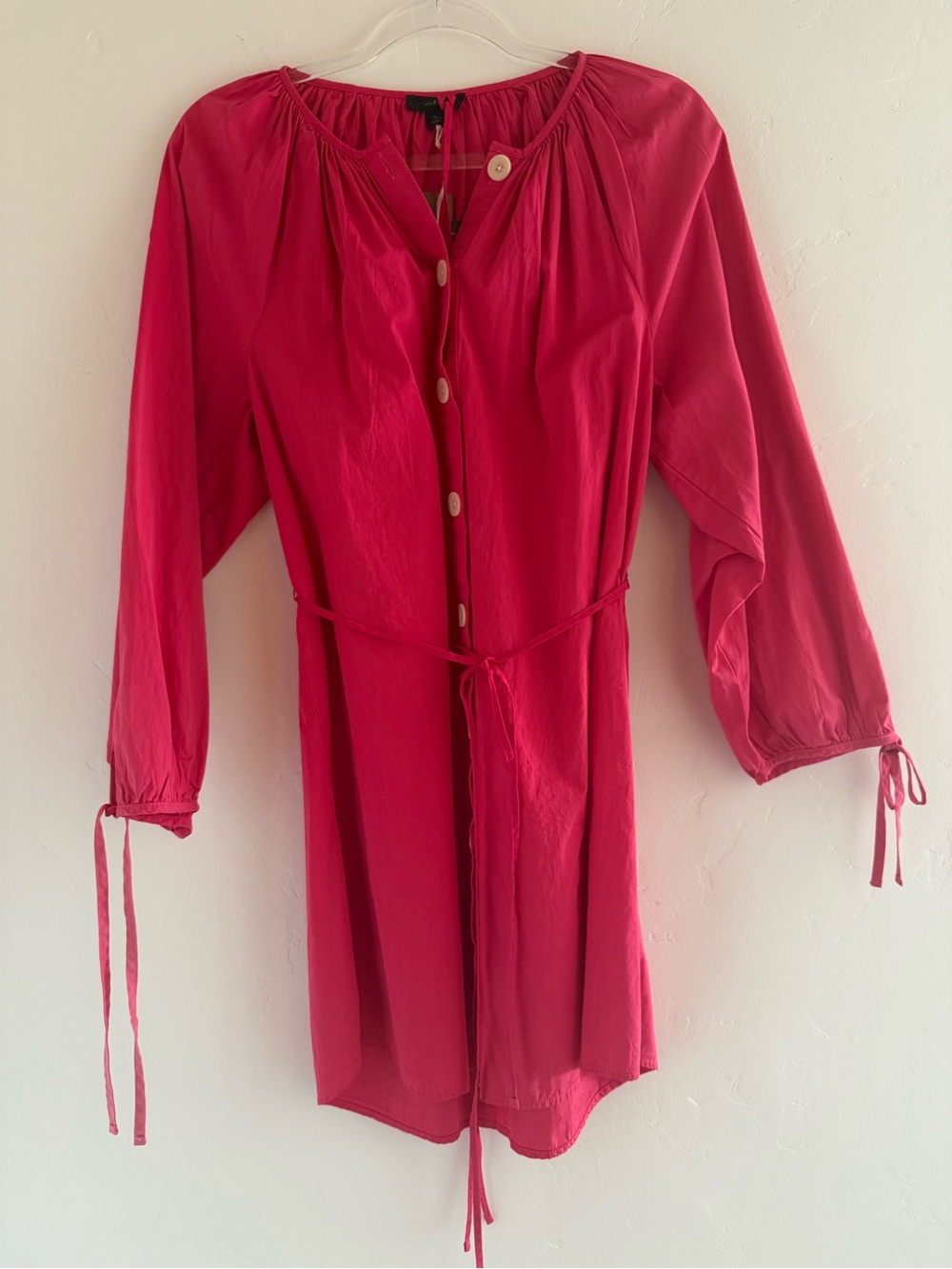 J Crew Poplin Shirt Dress Belted Button Front M NWT
